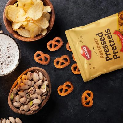 Haddar Gluten Free Pressed Honey Pretzels, 0.7oz (10 Pack)  Thin &amp; Crisp, Low Calorie, Kosher for Passover