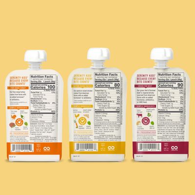 Serenity Kids 7 Months Bone Broth Puree Made with Organic Veggies - Clean Label Project Purity Award Certified - 3.5 Ounce BPA-Free Pouch - Variety Pack - 6 Count - Baby Puree - Bone Broth for Babies