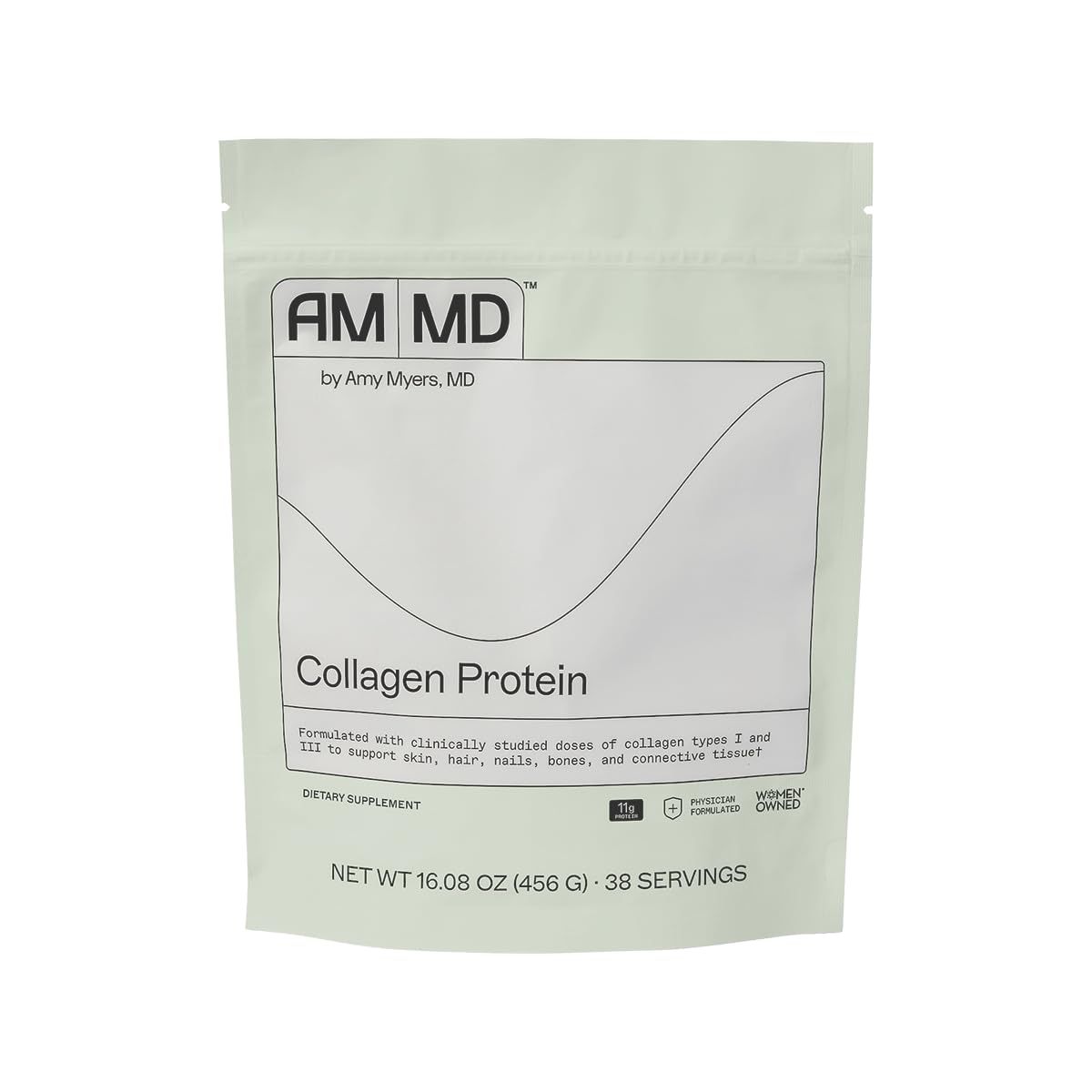 Amy Myers MD Grass Fed Collagen Peptides Powder Unflavored - Pure Hydrolyzed Collagen for Hair Skin and Nails - Bone &amp; Joint Health - Non-GMO, Gluten-Free, Paleo &amp; Keto Friendly - No taste 38 Servings