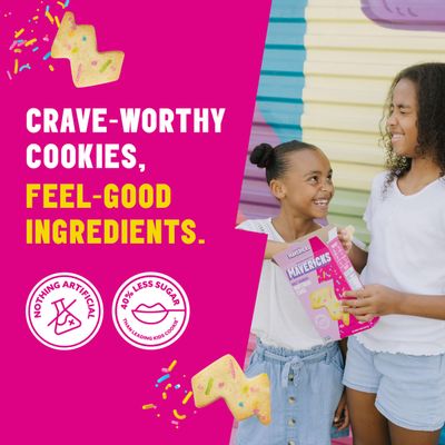 Mavericks Cookie Variety Pack - Healthy Cookies, Dairy Free Cookies, Vegan Friendly, Plant Based Snack for Kids - Chocolate Chip, Double Chocolate &amp; Birthday Cake - 7 oz Box (3 Pack)