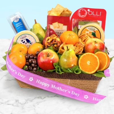 Mothers Day Gift Grand Fruit Gourmet and Snacks Basket