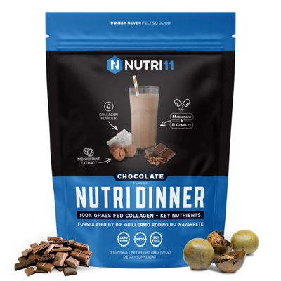 NutriDinner by Nutrillermo  Grass-Fed Collagen Protein Powder  Magnesium, B-Vitamins &amp; Monk Fruit  Sleep, Recovery, and Wellness Supplement