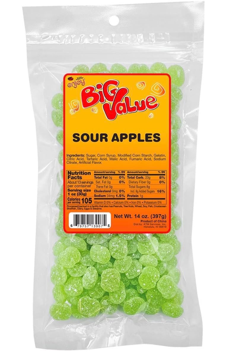 Enjoy Hawaii Li Hing Mui Sour Apples Candy