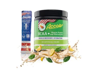 ACCOB BCAA Powder Lemon Green Tea-Pre or Post Workout,Muscle Recovery Drink with Amino Acids  Electrolytes,7,2g BCCAs for Men and Women-30 Servings 10g of Collagen Peptides