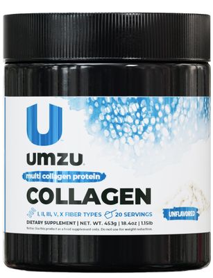 UMZU ZuCollagen Hydrolyzed Protein Powder  5 Collagen Peptide Types for Healthy Hair, Skin, Nails, Joints &amp; Gut  Low Calorie, High Protein (20g Protein per Serving  Unflavored)