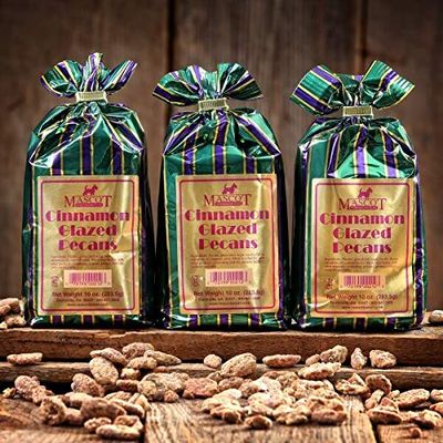 Mascot Nut and Candy Gifts since 1955- (3) 10 oz Bags of Cinnamon Glazed Georgia Pecans
