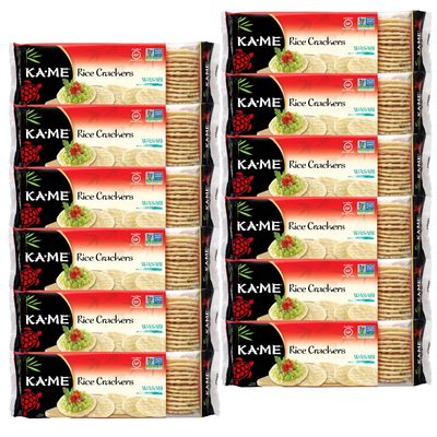 Ka-Me Rice Crackers Gluten Free And Non GMO Verified - Wasabi (Pack of 12)