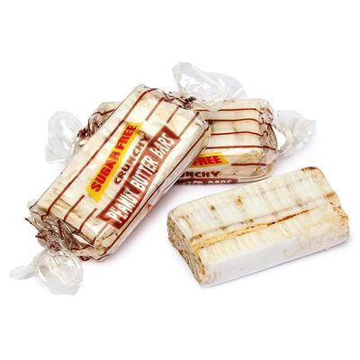 SweetGlob Individually Wrapped Original Crunchy Peanut Butter Candy (Sugar Free Peanut Butter Bar, 1 Pound)