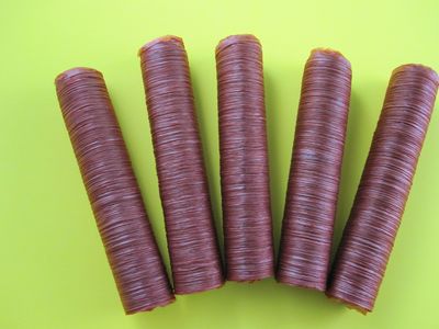 17 mm SLIM snack stick casings for homemade snack Slim Jim sausage. Just add beef, venison, pork etc. ENOUGH Casings for 23 lbs of meat. 5 strands per pack. Beef collagen product. USA