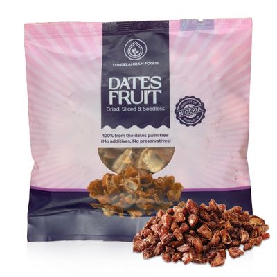 TundeLaniran Foods Pitted and Sliced Dates Fruit Snack - Premium Quality Brand - Perfect for snacking, cereals, salads and smoothies