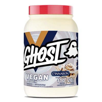 GHOST Vegan Protein Powder, Cinnabon - 2lb, 20g of Protein - Plant-Based Pea &amp; Organic Pumpkin Protein - Post Workout &amp; Nutrition Shakes, Smoothies, &amp; Baking - Soy &amp; Gluten-Free