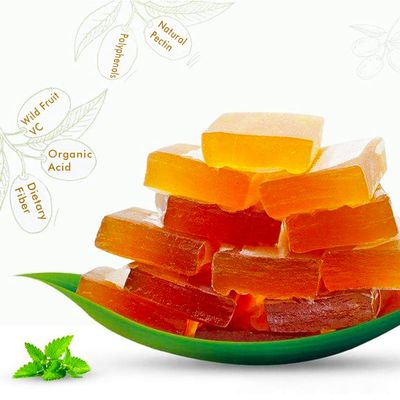 Chewy Sour Jujube Cake Candy, Natural Fruit Jelly, Sour & Sweet Jujube Fruit Leather, Individually Wrapped, Vegan, Rich in Vitamin C, Healthy Chinese Snack Candy, 208g/7.3oz(Low Sugar)