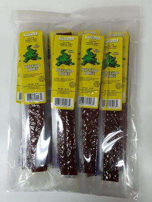 Buffalo Bob's Wild Game Meat Snacks - Alligator Original Jerky Strip (0.75oz, 5 pack) High-Protein Exotic Meat for Adventure Enthusiasts, Stocking Stuffer, Gift for Dad/Men