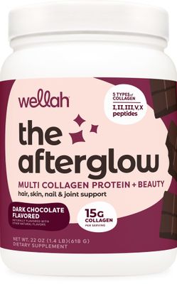 Wellah The Afterglow Multi Collagen Protein  Beauty (Dark Chocolate Flavored) 30 Servings