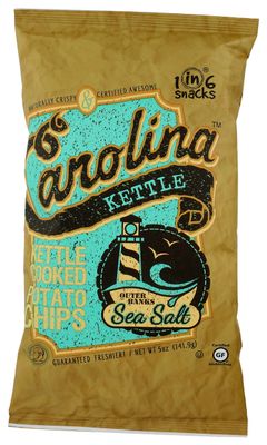 Carolina Kettle Kettle Cooked Potato Chips, Outer Banks Sea Salt, 5 Oz
