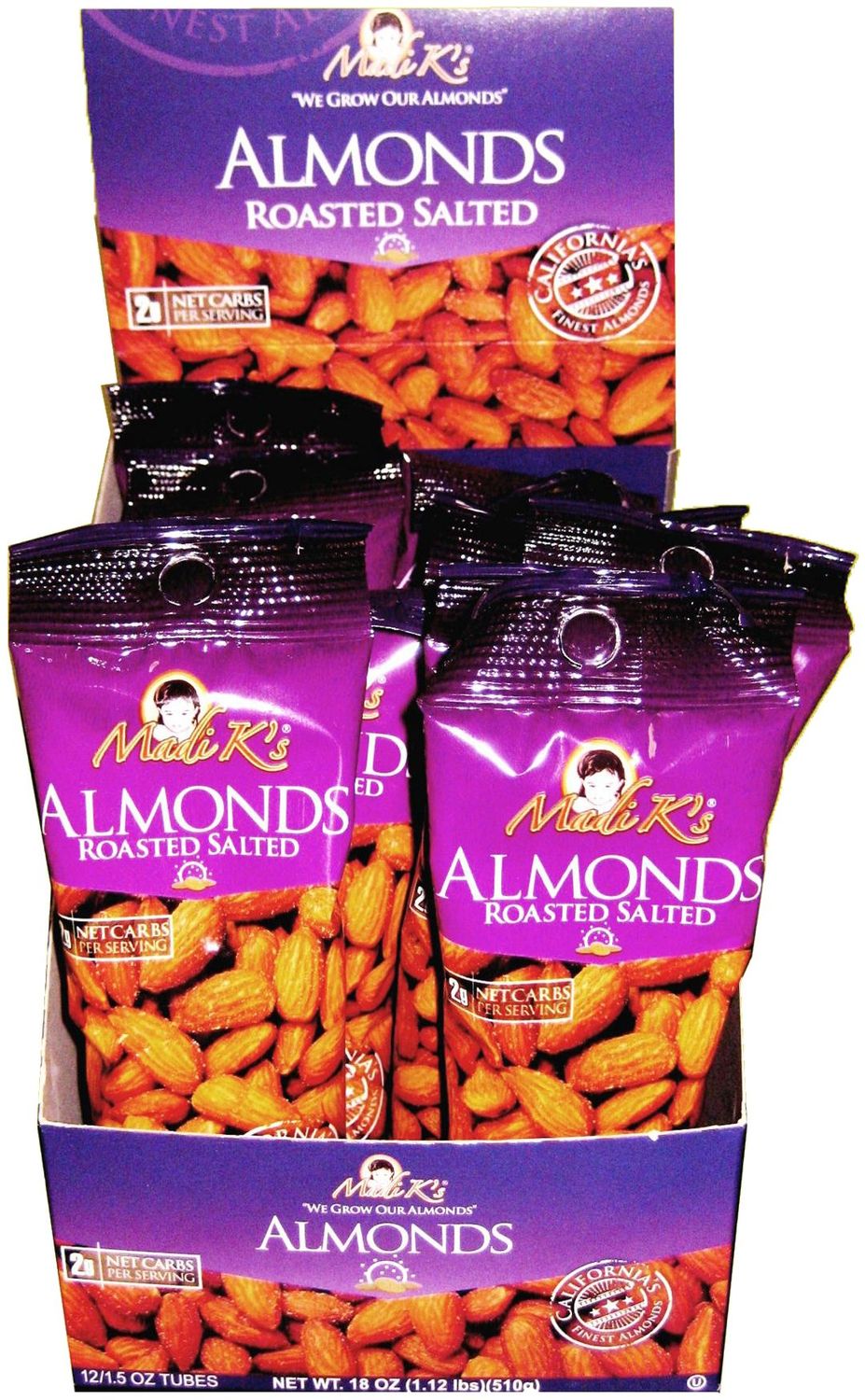 Madi K&#39;s Roasted Salted Almonds, 1.5 Oz, 72 count (Pack Of 6)
