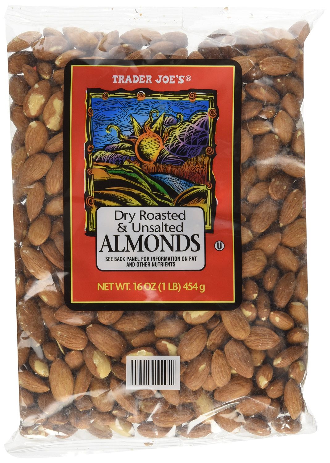 Trader Joe&#39;s Dry Roasted &amp; Unsalted Almonds, 16 Ounce