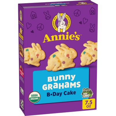 Annie&#39;s Organic Birthday Cake Bunny Graham Kids Snacks, 7.5 oz