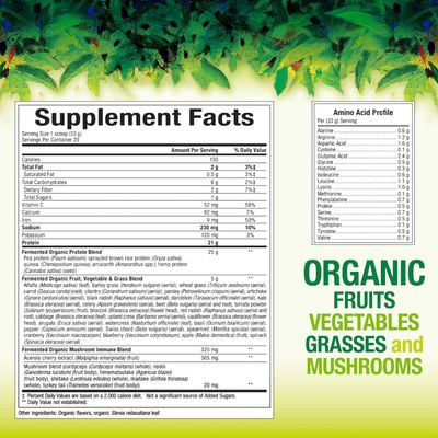 Whole Earth &amp; Sea from Natural Factors, Organic Fermented Protein &amp; Greens, Vegan Whole Food Supplement, Tropical, 1lb 7.3 Oz