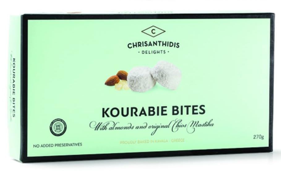 Chrisanthidis Delights Kourabie Bites with Almonds and original Chios Mastiha, 270g