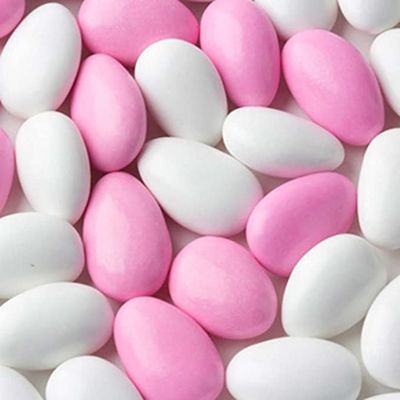 SweetGlob Jordan Almonds Party Colors Hard Candy (2 Pound, Pastel Pink &amp; White (Baby Girl))