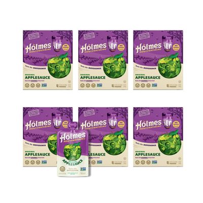 Applesauce Squeeze Pouch, Organic Applesauce Pouches with Real Chunks of Fruit, No Artificial Flavors Fruit Snack, (Original Apple, 24 Pack of 3.2 oz)