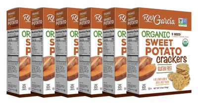 RW Garcia Organic Sweet Potato Crackers, Gluten Free, 5.5oz Boxes, 6 Pack
