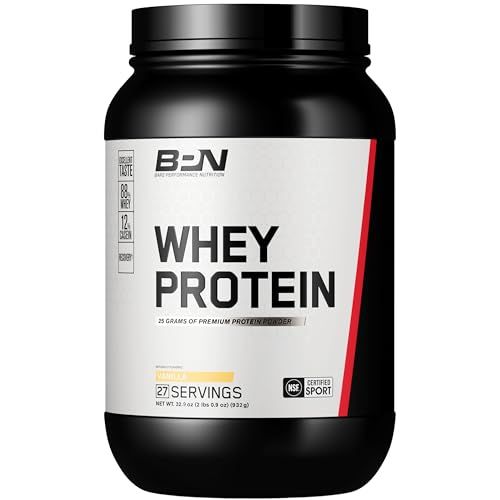 BARE PERFORMANCE NUTRITION, BPN Whey Protein  Casein Protein Powder Blend, Vanilla, 25g Protein per Serving Supports Lean Muscle Recovery, 27 Servings, Third Party Tested