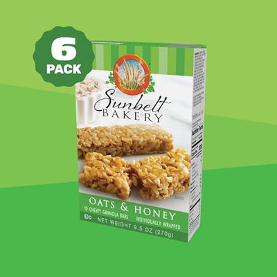 Sunbelt Bakery Oats &amp; Honey Chewy Granola Bars, 60-1.0 OZ Bars (6 Boxes)