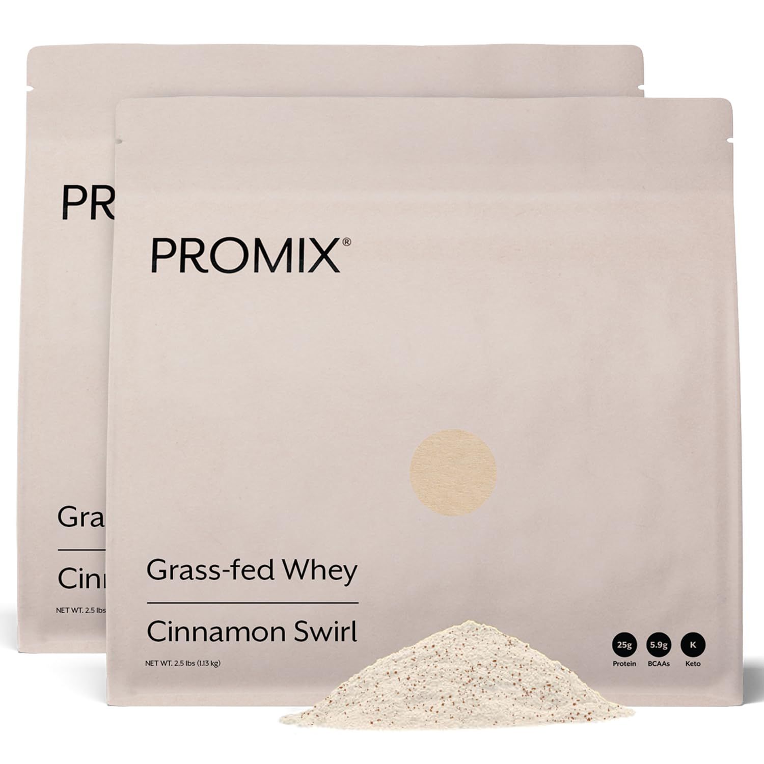 ProMix Nutrition Whey Protein Powder, Cinnamon Swirl - 5lb Bulk - Grass-Fed &amp; 100% All Natural - Gluten-Free &amp; Keto-Friendly