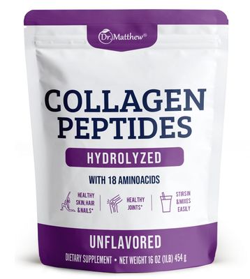 Dr. Matthew Collagen Protein Powder. Grass Fed Collagen Powder for Women &amp; Men. Hydrolyzed Collagen Peptides Powder Unflavored. Quick Dissolve Collagen Peptides. Collagen for Joints, Hair Growth.