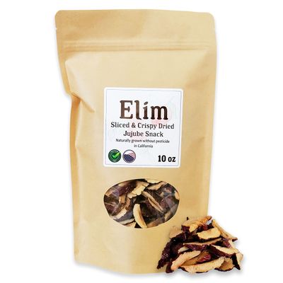 Sliced &amp; Crispy Jujube Date Dried Fruit Snack - Grown 100% Naturally in California (10 Oz) - Nothing Added Just Jujube