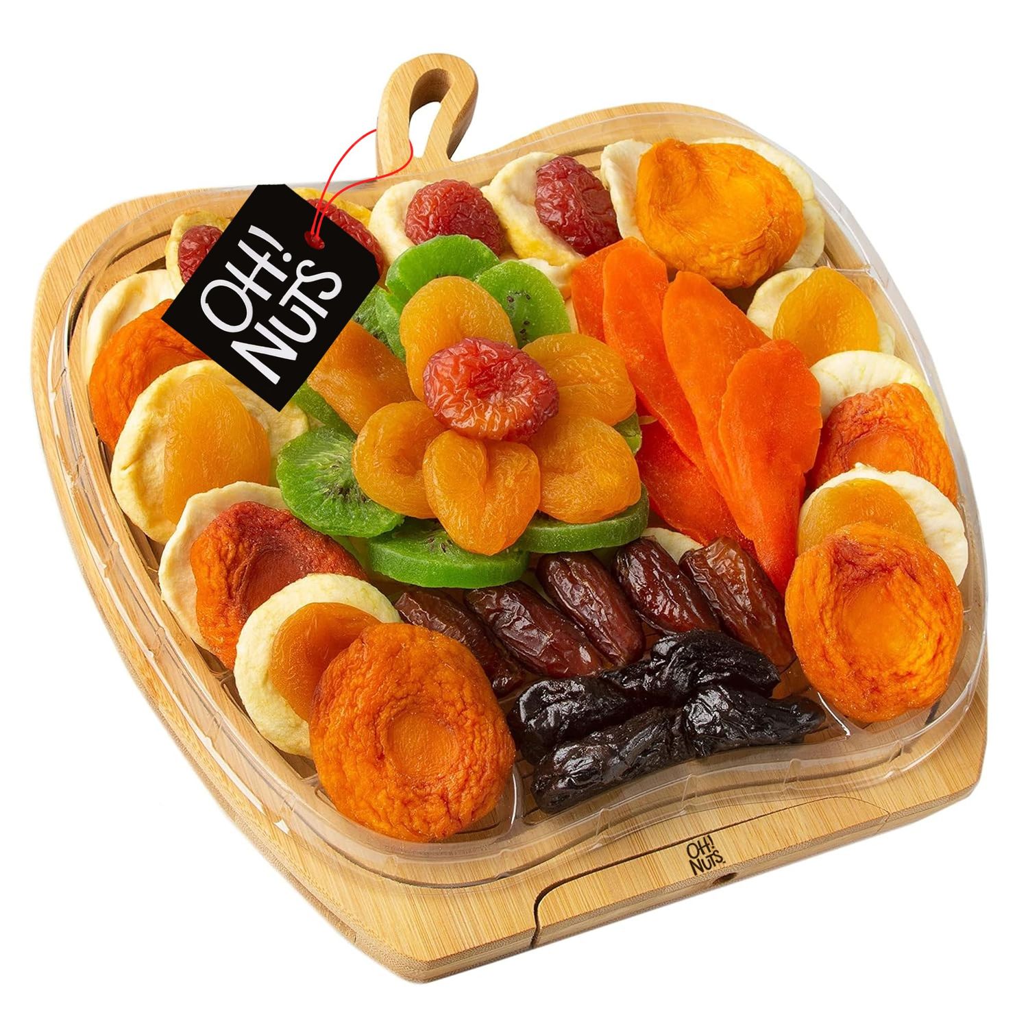 Oh! Nuts Dried Fruit Gift Basket - Premium, Healthy Assortment of Dried Fruits, Grown and Traditionally Crafted in the USA - Deluxe Fruit Tray (Sunset Orange)
