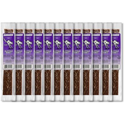 Buffalo Bob&#39;s Wild Game Meat Snacks - Jerky Strips (0.75oz, 12 pack) High-Protein Exotic Meat for Adventure Enthusiasts, Stocking Stuffer, Gift for Dad/Men