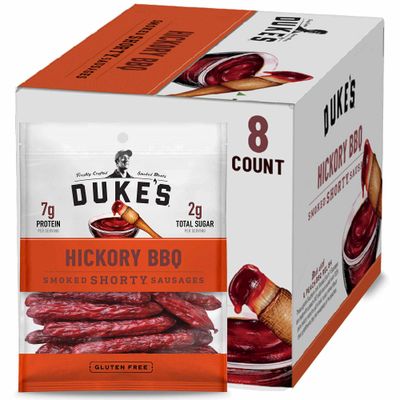 Duke&#39;s Pork Hickory Peach BBQ Smoked Shorty Sausages, 7g Protein Per Serving, 5 oz. (Pack of 8)