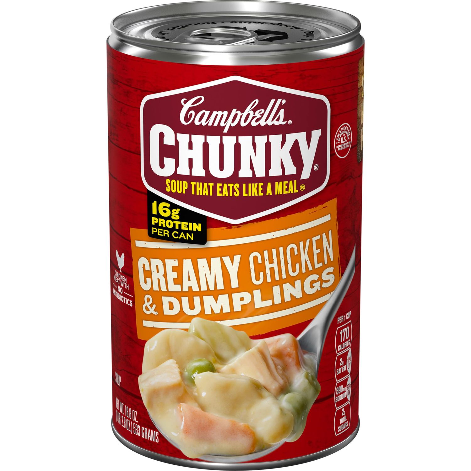 Campbell&#39;s Chunky Soup, Creamy Chicken and Dumplings Soup, 18.8 Oz Can