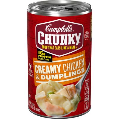 Campbell&#39;s Chunky Soup, Creamy Chicken and Dumplings Soup, 18.8 Oz Can