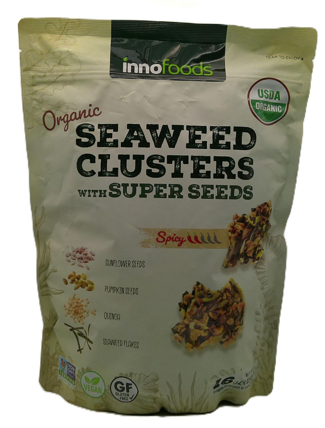 Innofoods Organic Seaweed Clusters with Super Seeds, 16 oz, Vegan, Gluten Free