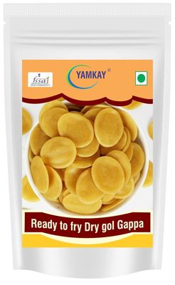 Yamkay Ready-to-Fry Dry Gol Gappa (Wheat Pani Puris) - Crispy and Delicious  Authentic Indian Snack  Convenient and Easy to Prepare  100% Natural Ingredients (300 GM, Wheat Pani Puris)