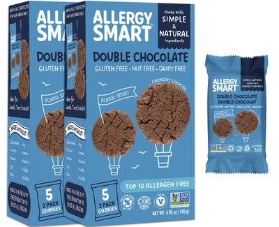 Allergy Smart Crunchy Vegan Cookies  Gluten Free, Nut Free, Egg Free, Soy Free, Dairy Free, Non GMO, Kosher  Delicious Plant Based School Snack for Kids &amp; On the Go  10 INDIVIDUALLY WRAPPED 2 Packs
