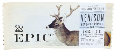 EPIC PROVISIONS Sea Salt &amp; Pepper Venison Bar, 1.3 OZ