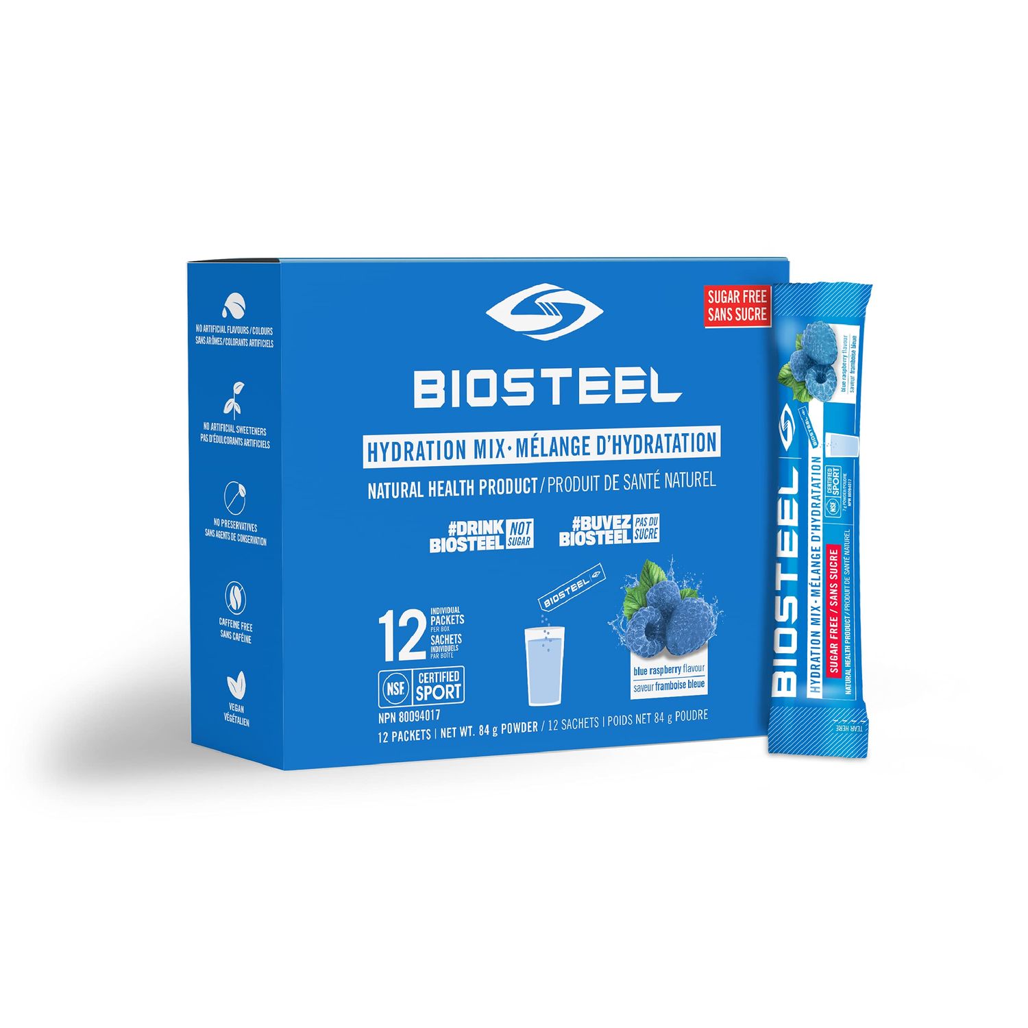 BIOSTEEL High Performance Sport Mix Blue Raspberry, 7 GR