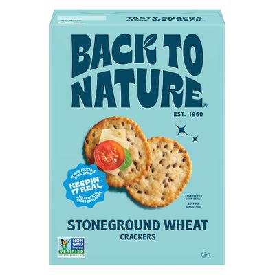 Back to Nature - Stoneground Wheat Crackers - Made with Real Ingredients like Whole Grains and Flax Seed - Non-GMO - 5 Ounce