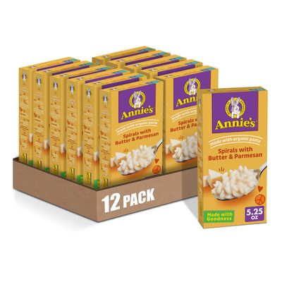 Annies Butter and Parmesan Spirals Macaroni &amp; Cheese Dinner with Organic Pasta, 5.25 OZ (Pack of 12)
