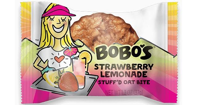 Bobo&#39;s Oat Bites Stuff&#39;d Strawberry Lemonade, Pack of 30 (1.3 oz Bites), Gluten Free Whole Grain Rolled Oats