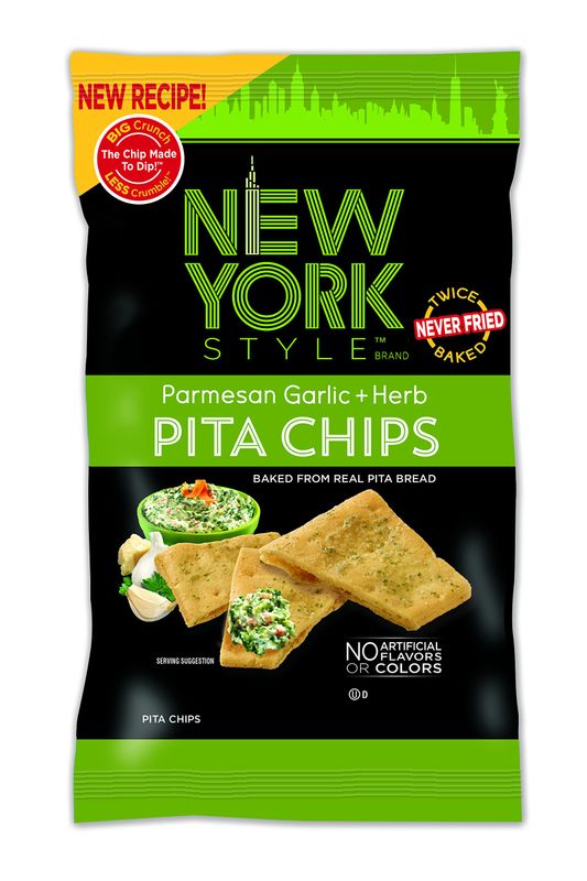 New York Style Pita Chips, Parmesan Garlic  Herb, 8 Ounce (Pack of 12)