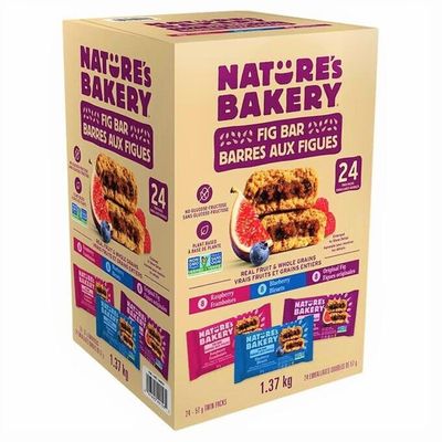 Nature&#39;s Bakery Whole Wheat Fig Bars, Variety Pack (8- Blueberry, 8- Original Fig, 8-Raspberry), 1- 24 Count Box of 2 oz Twin Packs (24 Packs), Vegan Snacks, Non-GMO