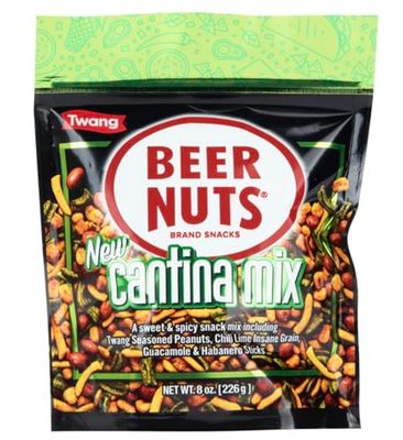 Beer Nuts Cantina Mix, Crunchy Party Pretzels, Cheese Sticks, Sesame Sticks, Roasted Corn Nuts, &amp; Original Roasted Sweet Glazed Salted Peanuts, An American Original Since 1953 (8oz, Cantina Mix)