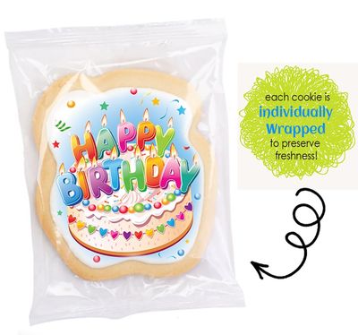 Happy Birthday Cookies Gift Basket For Men, Women, Kids, Boys, Him Decorated Sugar Cookie Gift Box  Nut Free  3 Pack  Kosher