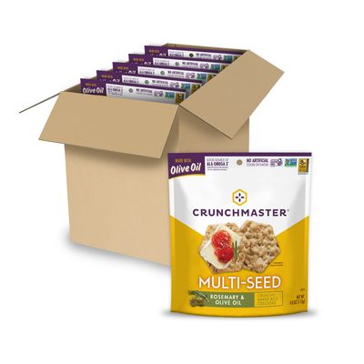 Crunchmaster Gluten-Free Multi-Seed Rosemary &amp; Olive Oil Crackers, 4oz. (Pack of 6)